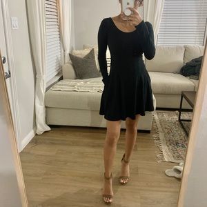 Black Long Sleeve Mini Dress